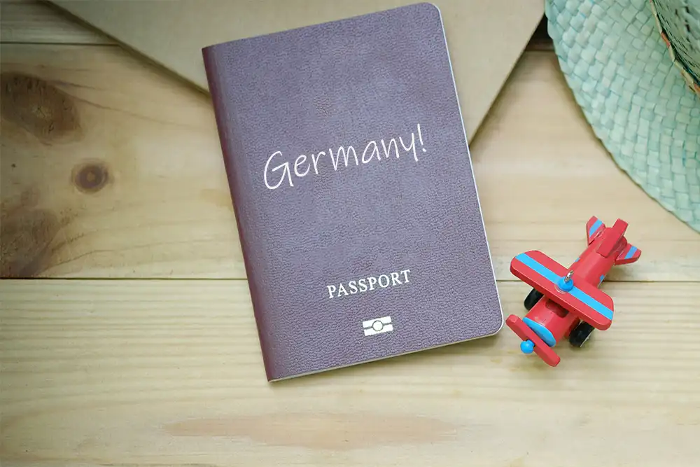 A mocked-up German passport for those getting an EU passport after Brexit