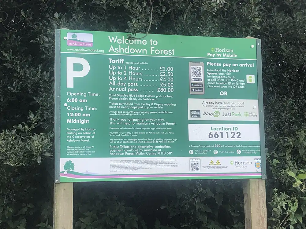 Ashdown Forest parking charges