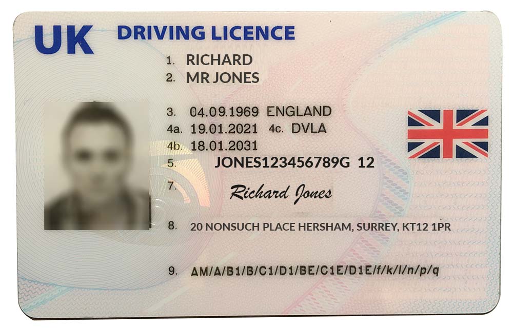 Driving Licence Codes 
